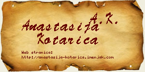 Anastasija Kotarica vizit kartica